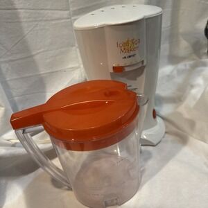 Mr. Coffee TM14 Iced Tea Pot • with 3 Quart Pitcher RARE Orange Color -Works